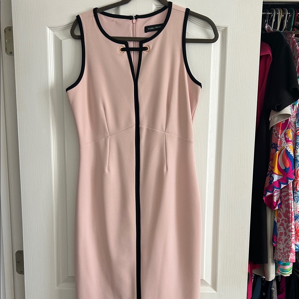 Ivanka Trump Pink Dress with Black Trim
